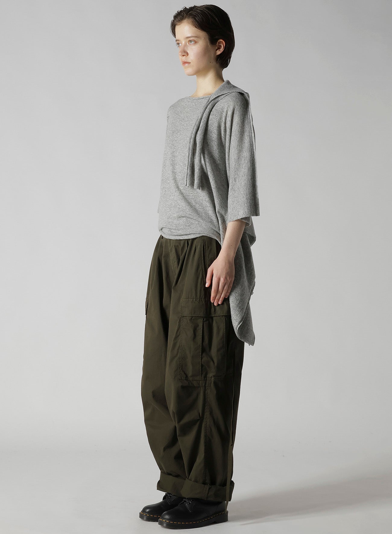 W/NY JERSEY DOLMAN SLEEVE RIBBON PULLOVER