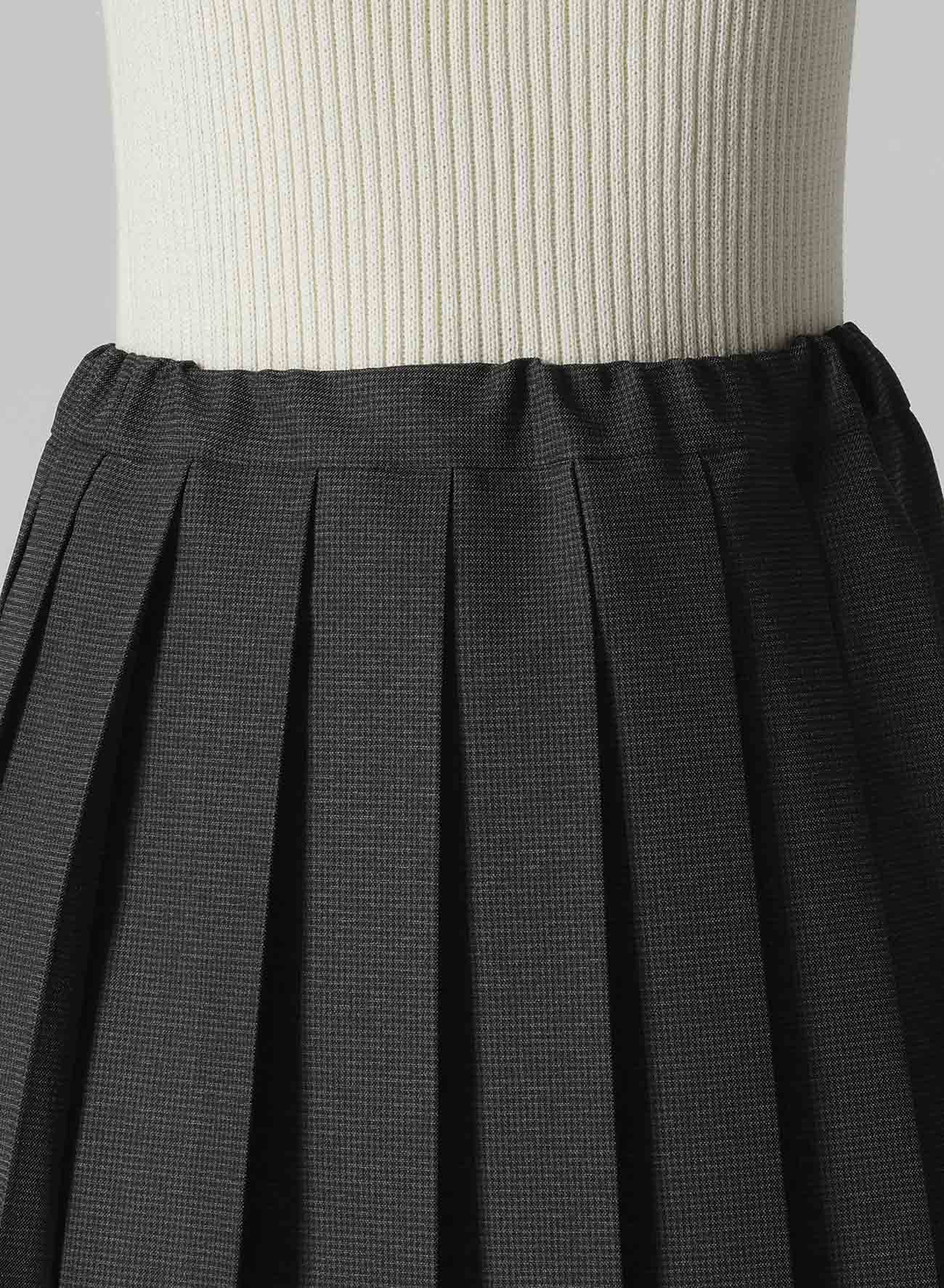 LENO CLOTH HOUNDSTOOTH PLETED SKIRT