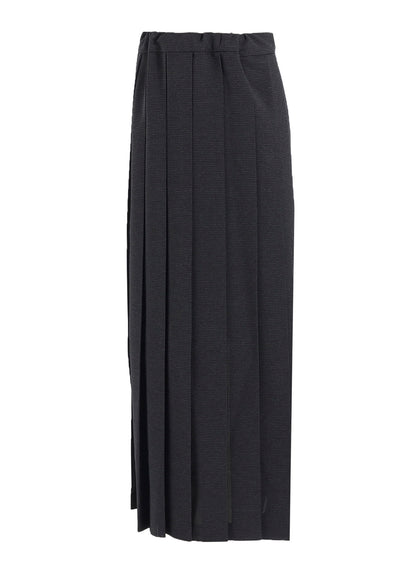 LENO CLOTH HOUNDSTOOTH PLETED APRON SKIRT