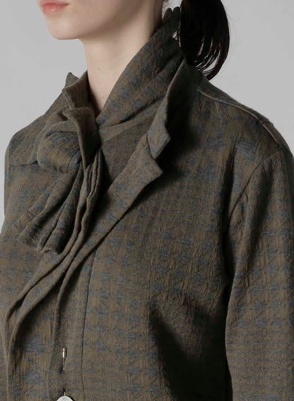 HOUNDSTOOTH UNBALANCED RIBBON CARDIGAN