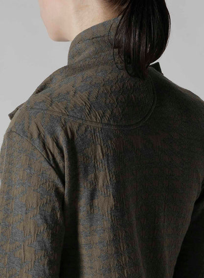 HOUNDSTOOTH UNBALANCED RIBBON CARDIGAN