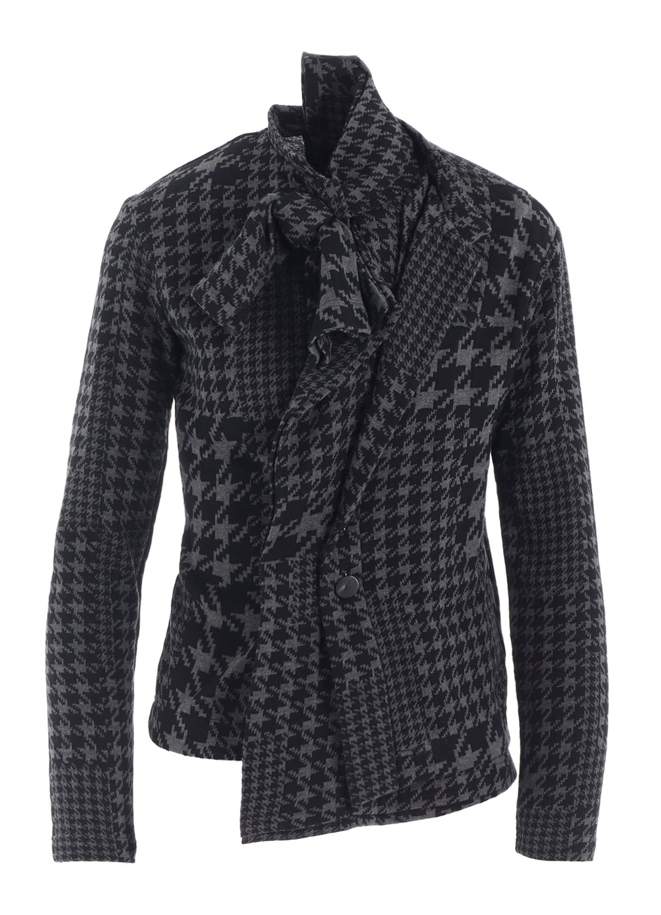 HOUNDSTOOTH UNBALANCED RIBBON CARDIGAN