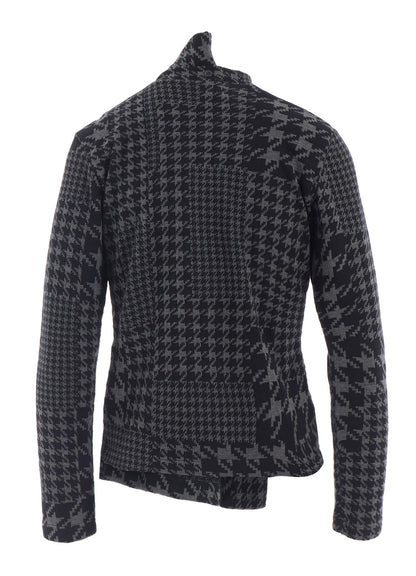 HOUNDSTOOTH UNBALANCED RIBBON CARDIGAN
