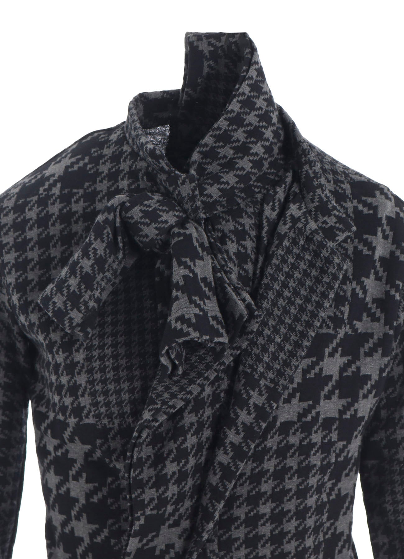 HOUNDSTOOTH UNBALANCED RIBBON CARDIGAN