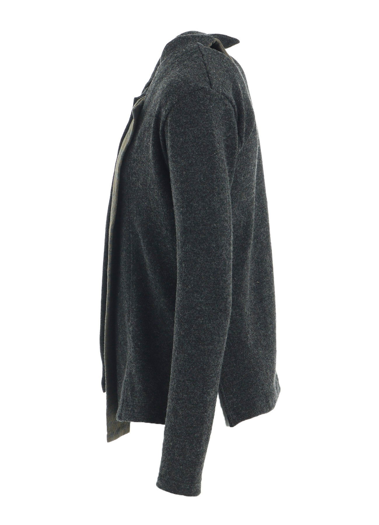 W/NY JERSEY UNBALANCED COLLAR CARDIGAN