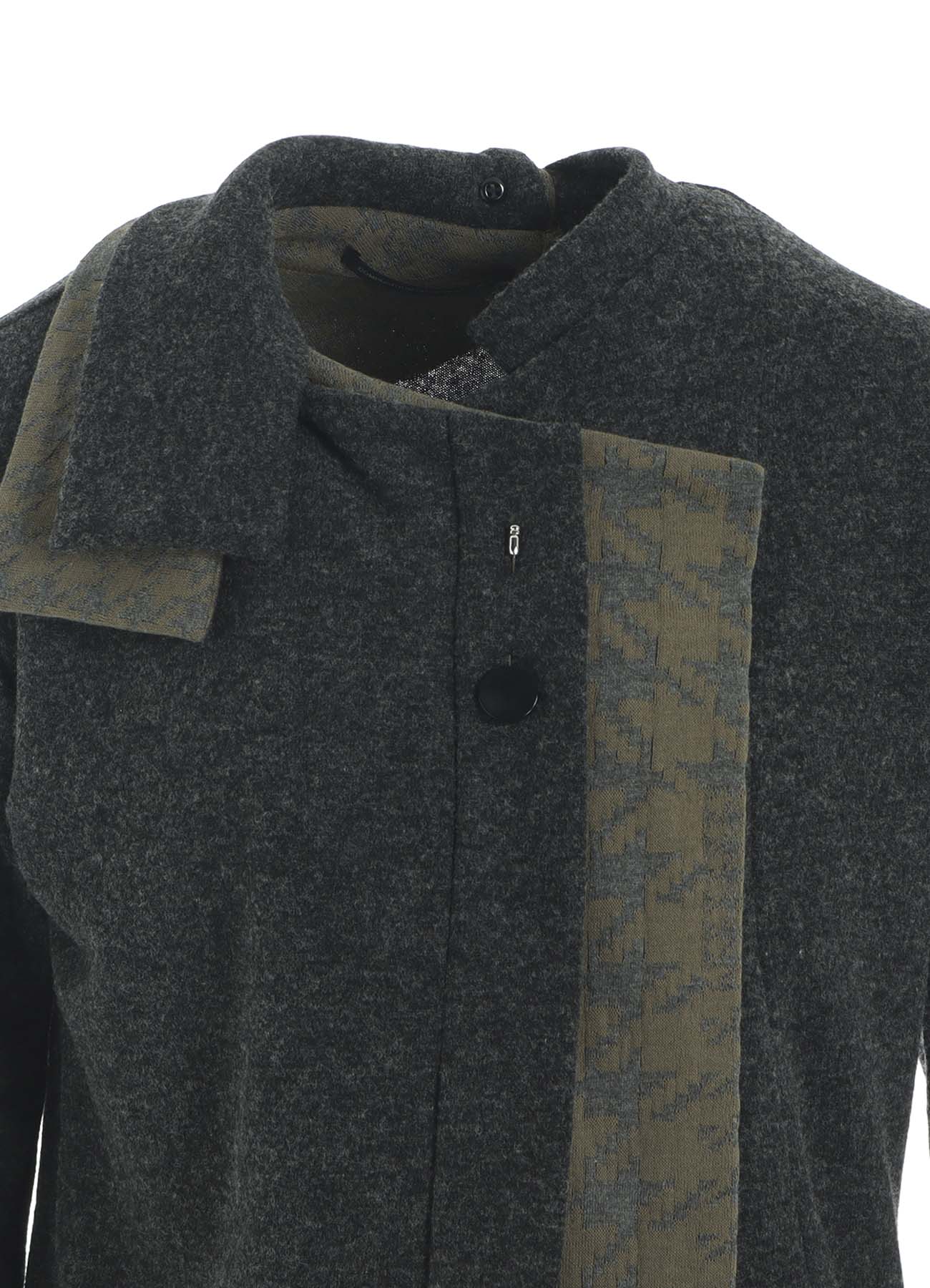 W/NY JERSEY UNBALANCED COLLAR CARDIGAN