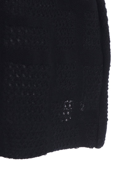 GEOMETRIC SHEER COLLARED RAGLAN PULLOVER