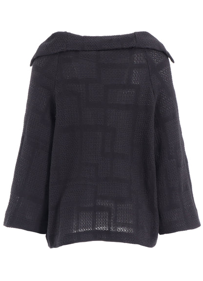 GEOMETRIC SHEER JQ COLLARED RAGLAN CD