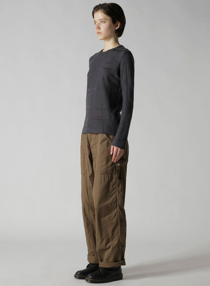 GEOMETRIC SHEER JQ ROUND NECK LONG SLEEVE T