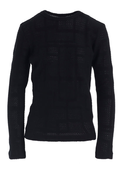 GEOMETRIC SHEER JQ ROUND NECK LONG SLEEVE T