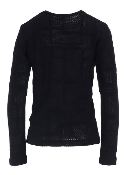 GEOMETRIC SHEER JQ ROUND NECK LONG SLEEVE T
