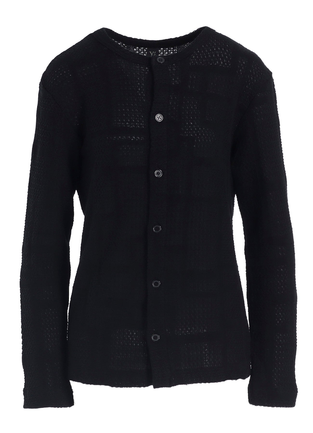 GEOMETRIC SHEER JQ ROUND NECK LONG CARDIGAN