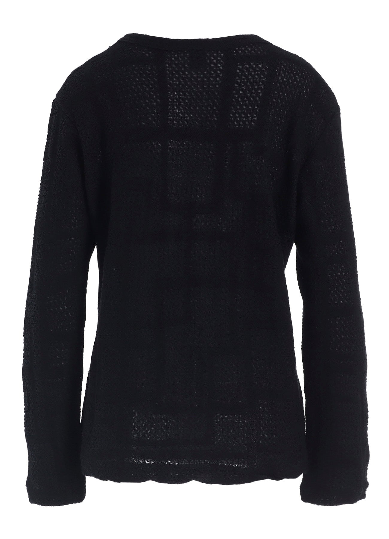 GEOMETRIC SHEER JQ ROUND NECK LONG CARDIGAN