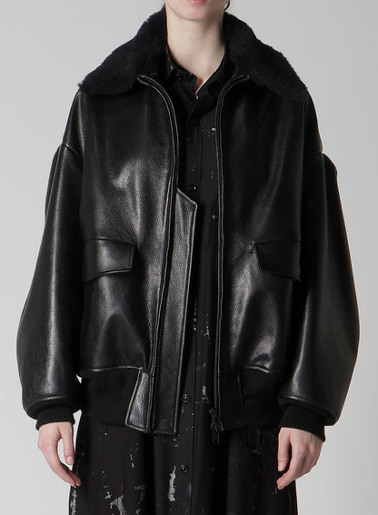 COW LEATER BLOUSON
