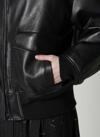 COW LEATER BLOUSON