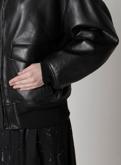 COW LEATER BLOUSON