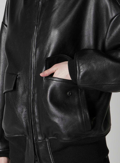 COW LEATER BLOUSON
