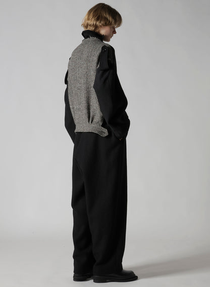 BIG HERRINGBONE COLLAR LESS BLOUSON