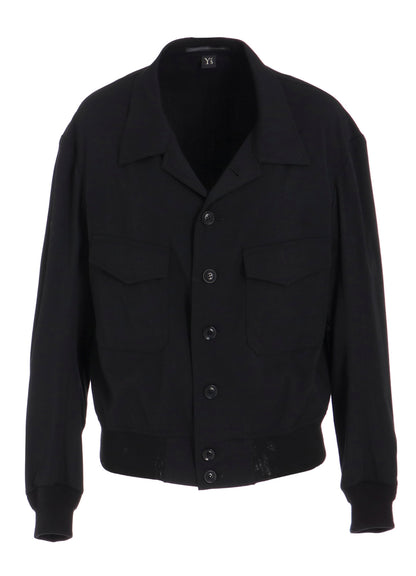 WOOL BREND TWILL SHIRT COLLAR BLOUSON