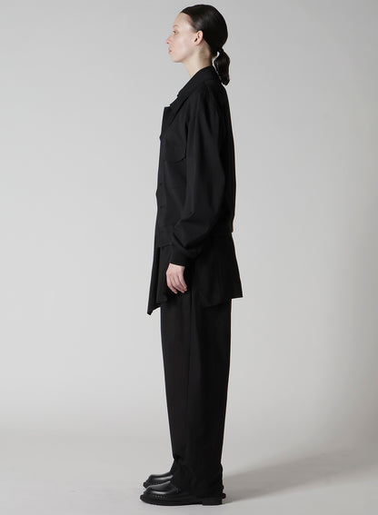 WOOL BREND TWILL SHIRT COLLAR BLOUSON