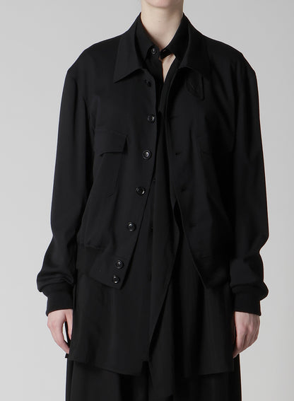 WOOL BREND TWILL SHIRT COLLAR BLOUSON