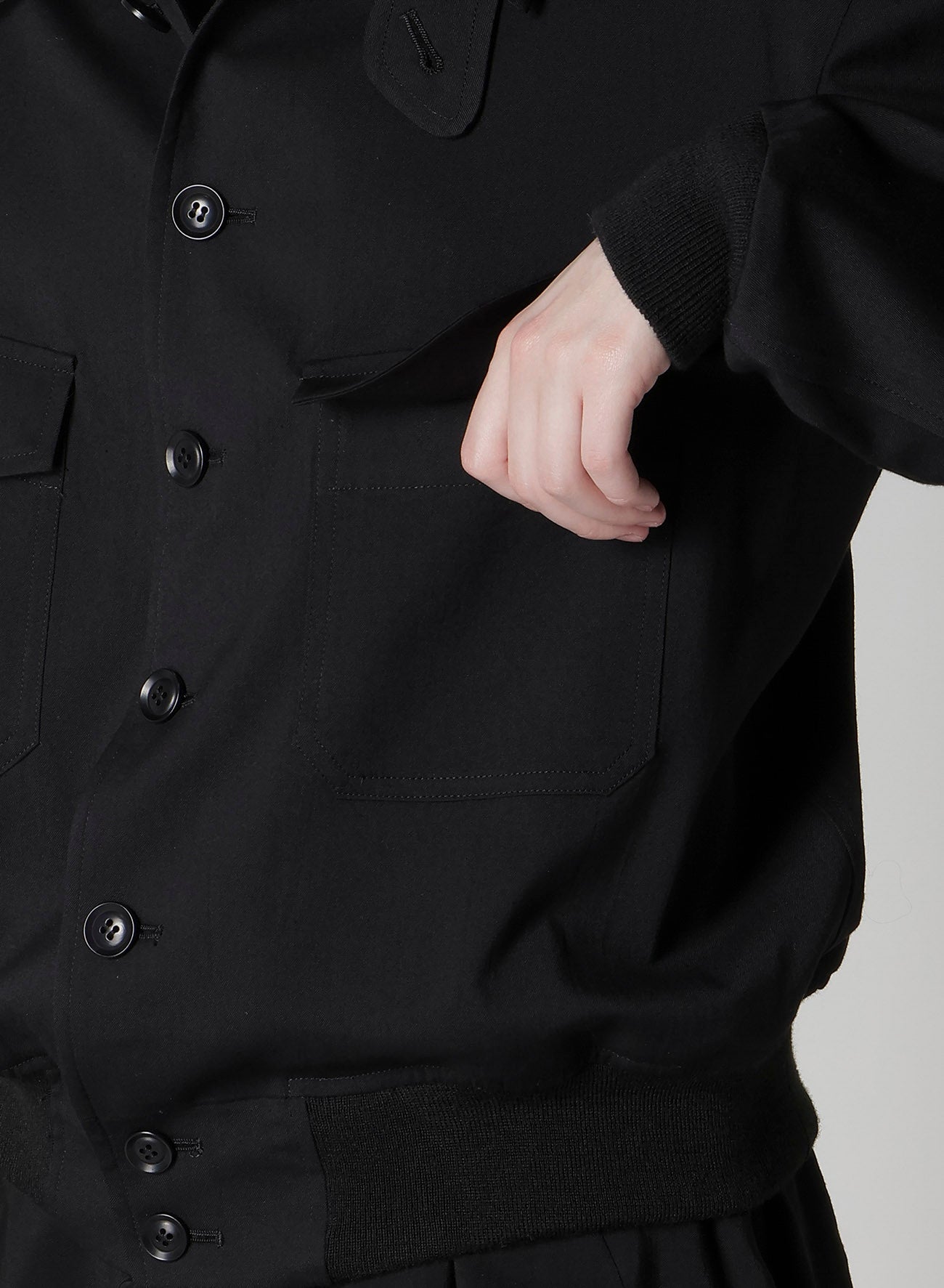 WOOL BREND TWILL SHIRT COLLAR BLOUSON