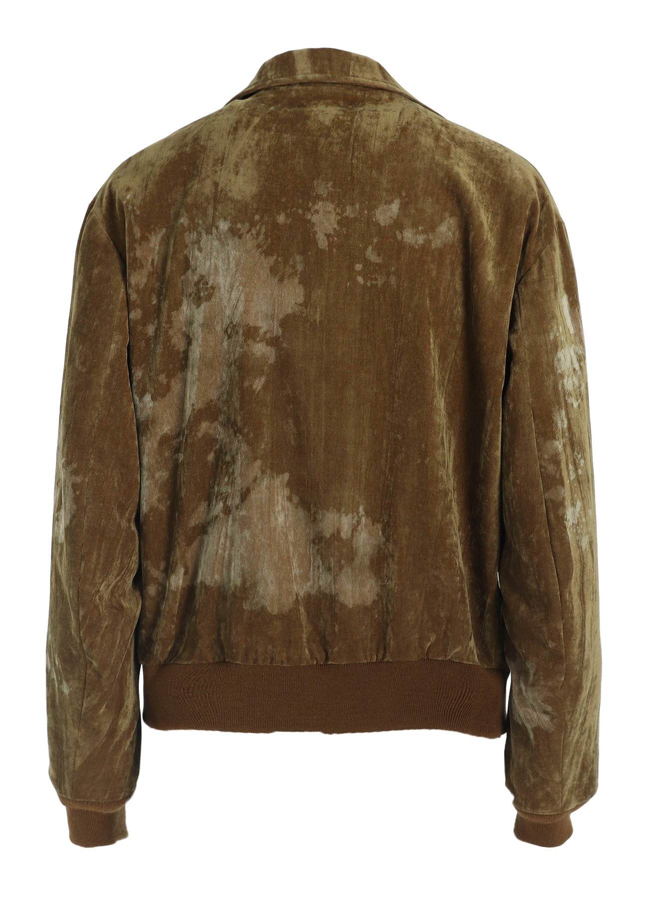 DISCHARGE-PRINTED VELVET SHIRT-COLLAR BLOUSON