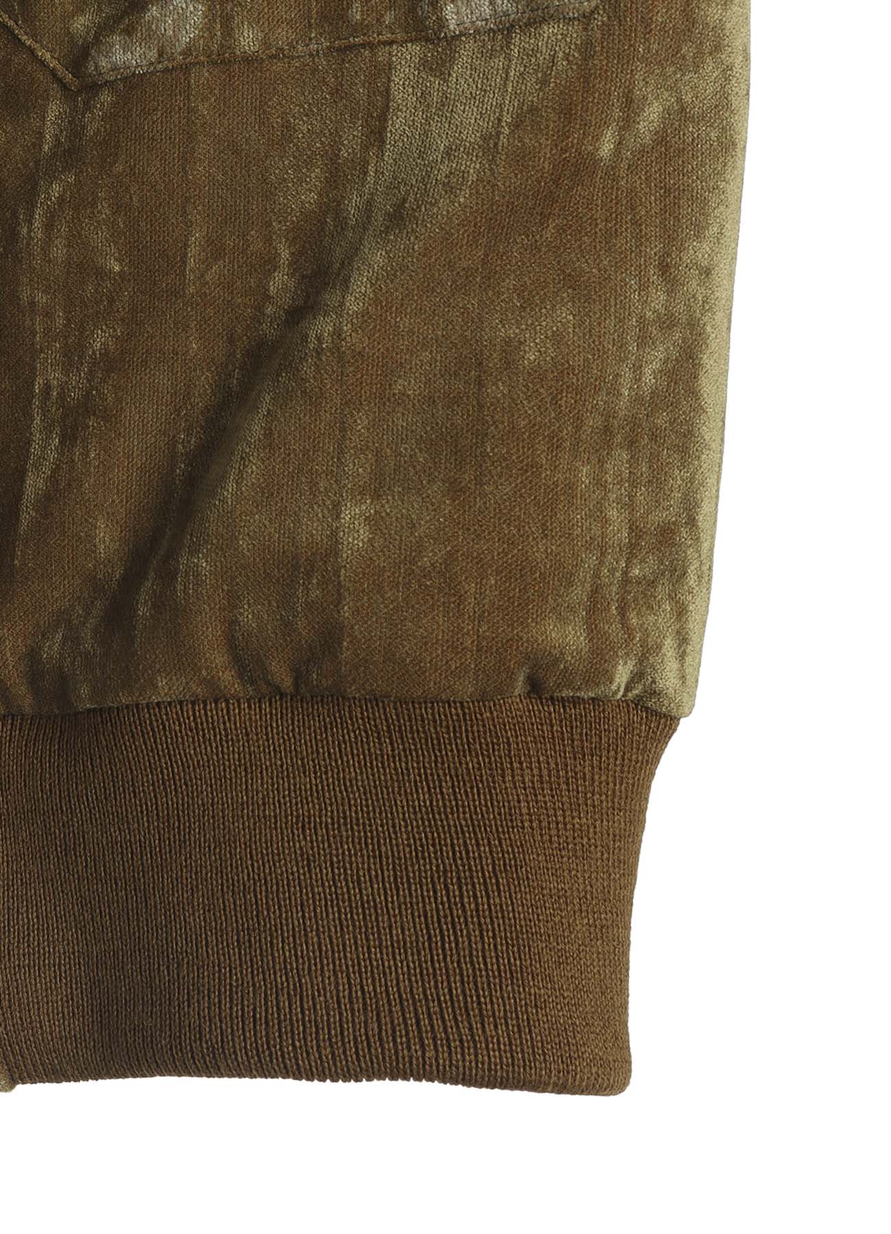 DISCHARGE-PRINTED VELVET SHIRT-COLLAR BLOUSON