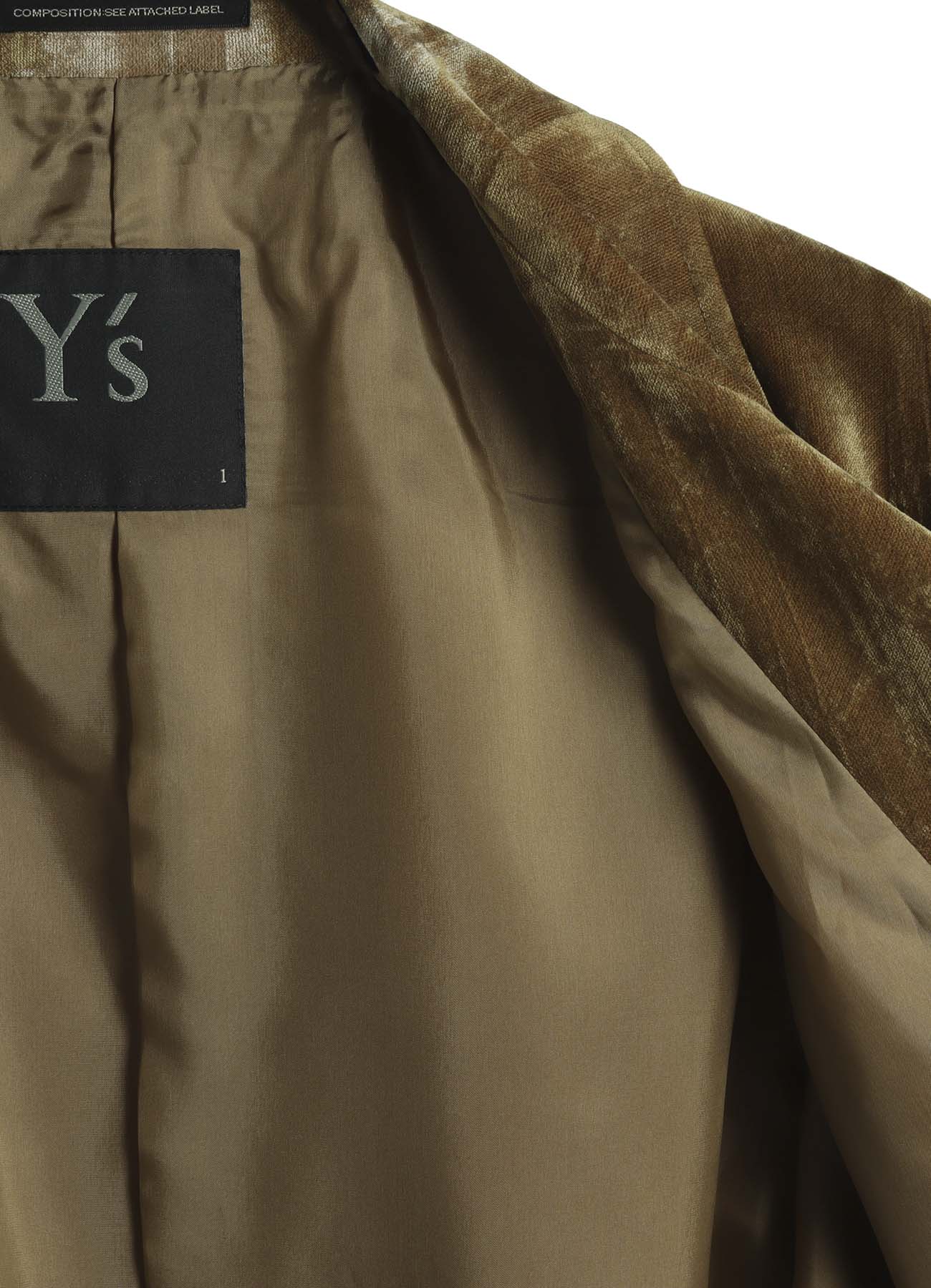 DISCHARGE-PRINTED VELVET SHIRT-COLLAR BLOUSON