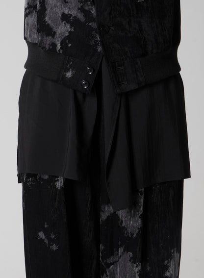 DISCHARGE-PRINTED VELVET SHIRT-COLLAR BLOUSON