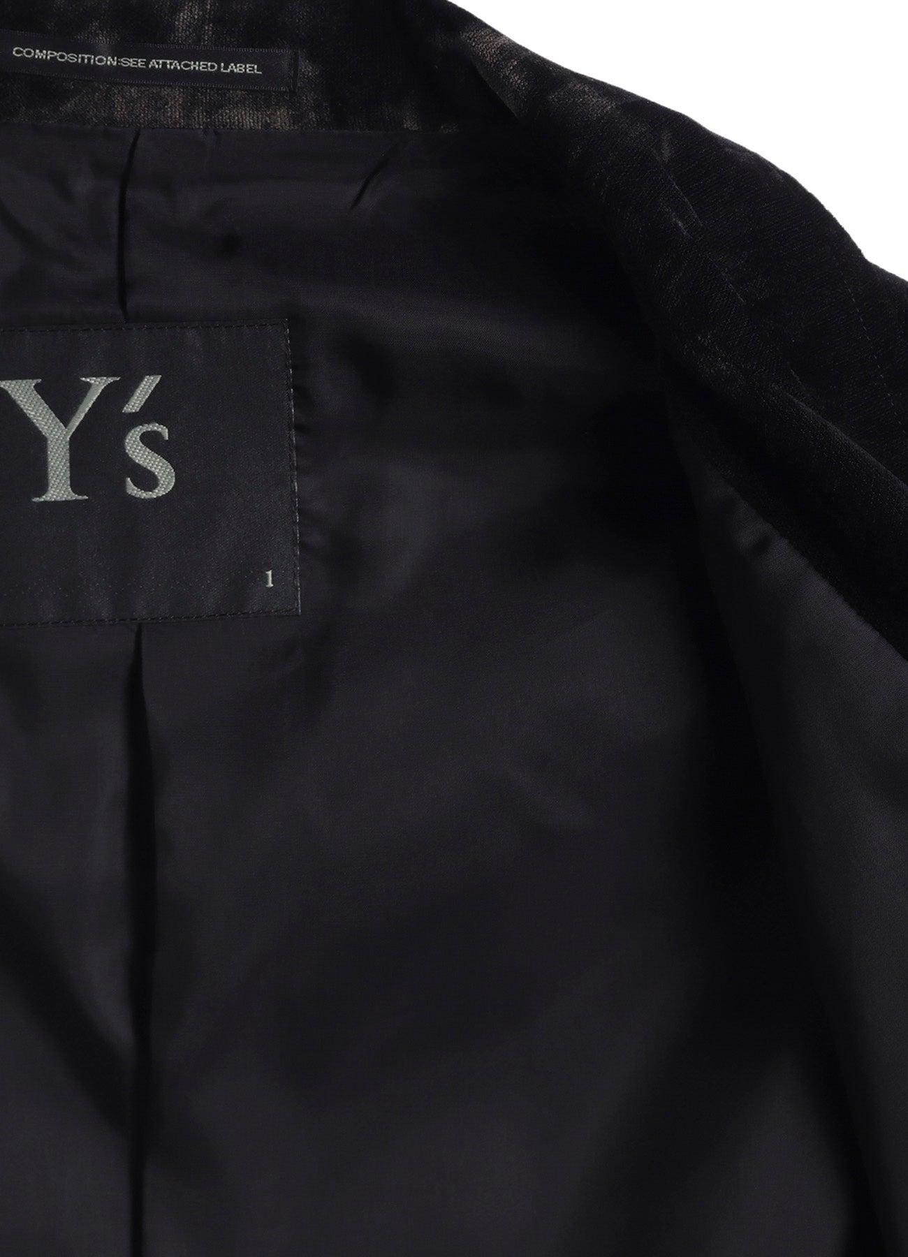 DISCHARGE-PRINTED VELVET SHIRT-COLLAR BLOUSON