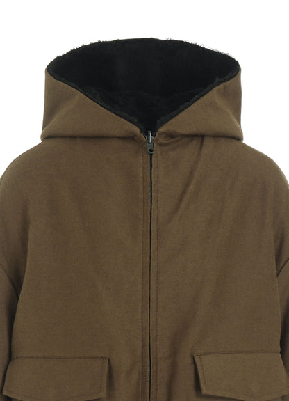 COTTON/FLAX MOLESKIN REVERSIBLE BLOUSON