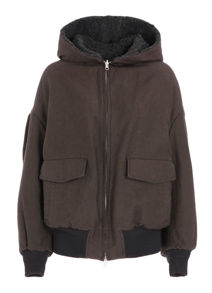 COTTON/FLAX MOLESKIN REVERSIBLE BLOUSON