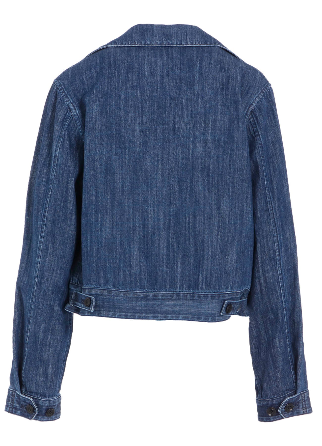 8OZ DENIM SLIT COLLAR SHORT BLOUSE