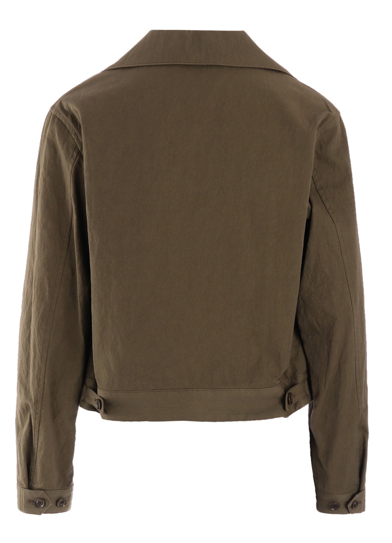 COTTON NYLON GABARDINE SLIT COLLART SHORT JACKET