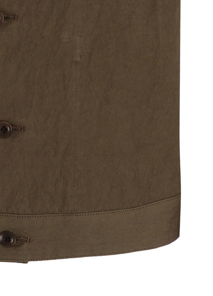 COTTON NYLON GABARDINE SLIT COLLART SHORT JACKET