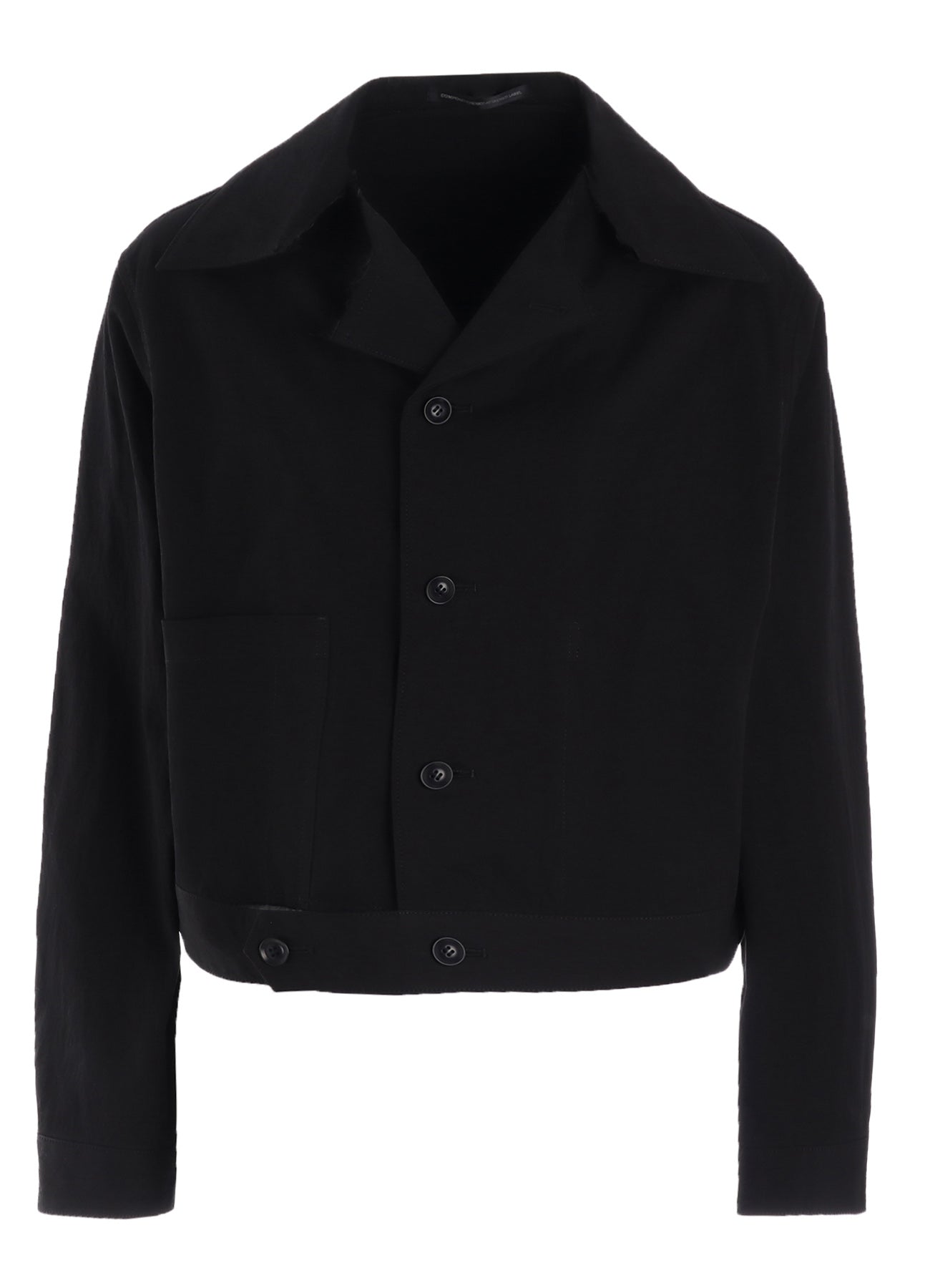 COTTON NYLON GABARDINE SLIT COLLART SHORT JACKET