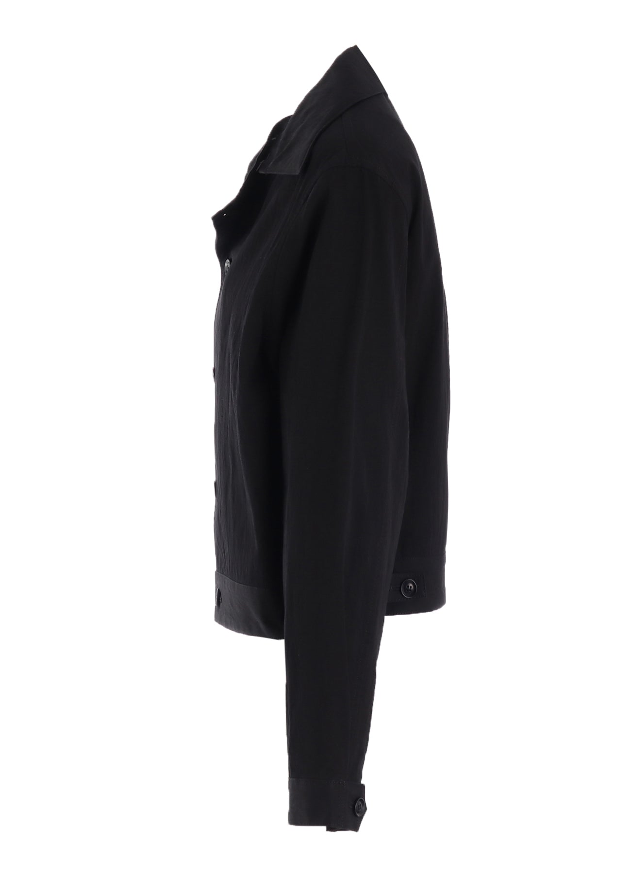 COTTON NYLON GABARDINE SLIT COLLART SHORT JACKET