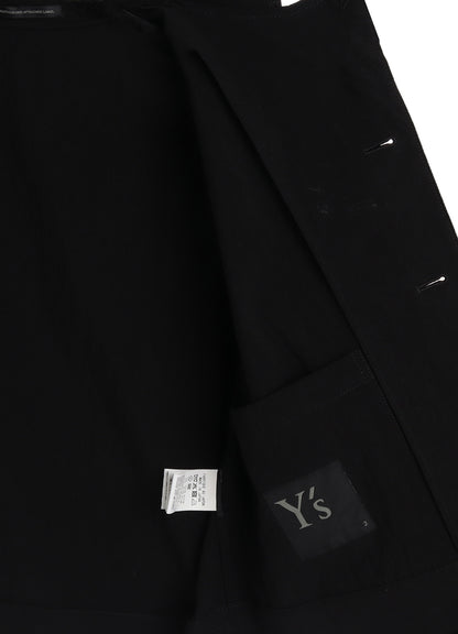 COTTON NYLON GABARDINE SLIT COLLART SHORT JACKET