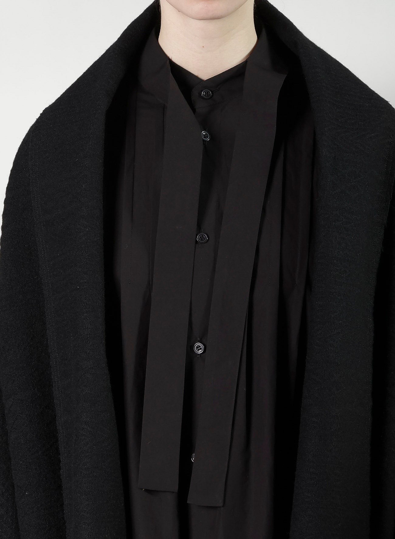 CABLE JQ KNIT SCARF BLOUSON