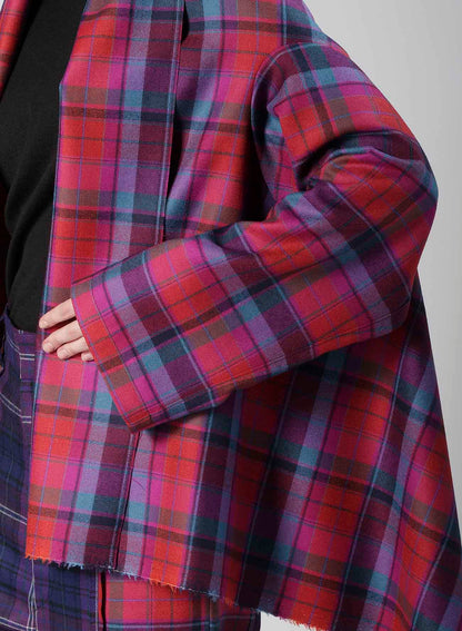 PLAID SCARF BLOUSON