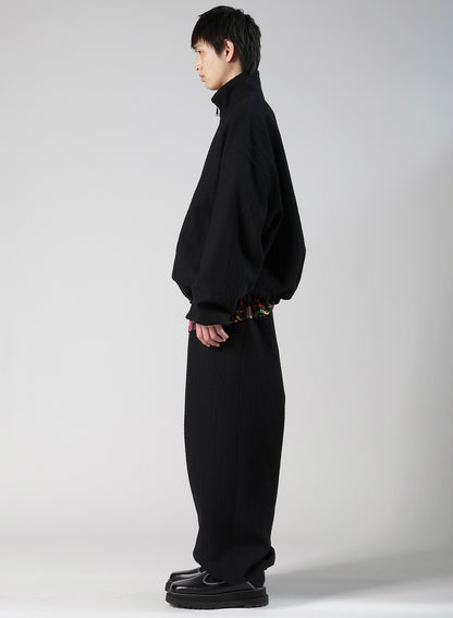 CABLE JQ KNIT STAND COLLAR BLOUSON