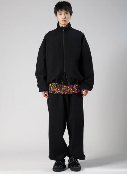 CABLE JQ KNIT STAND COLLAR BLOUSON