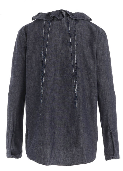 6OZ GATHER COLLAR DENIM SHIRT