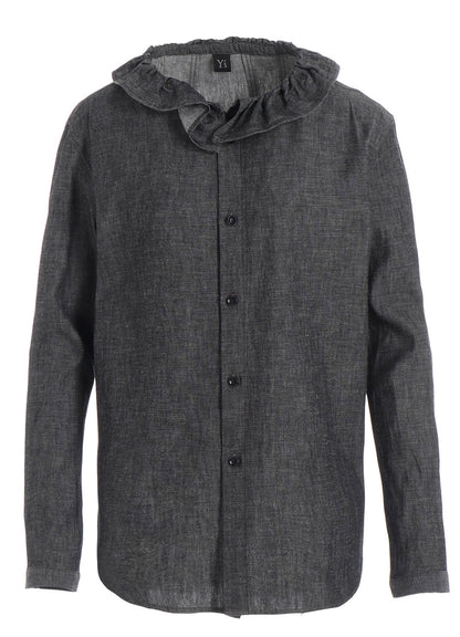 6OZ GATHER COLLAR DENIM SHIRT