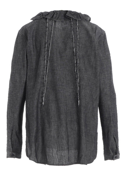 6OZ GATHER COLLAR DENIM SHIRT