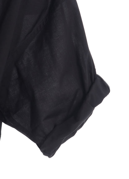 COTTON LAWN ROLLED-UP HALF SLEEVE BLOUSE