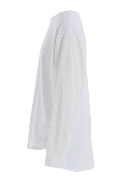 COTTON LAWN CUT&SEWN COMBINATION PULLOVER