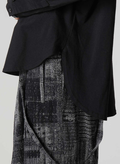 COTTON LAWN CUT&SEWN COMBINATION PULLOVER