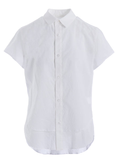 COTTON LAWN DOUBLE LAYERED FRONT HEM BLOUSE